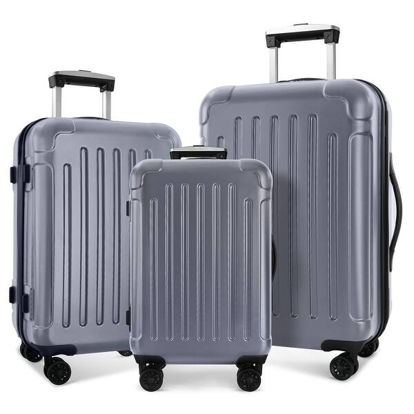 Travel Luggage 3 Piece Sets (20"24"28") Carryon Spinner Suitcase ABS